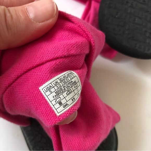 Sanuk sling back yoga sandals hot pink with black soles woman’s size 5 - Picture 6 of 7